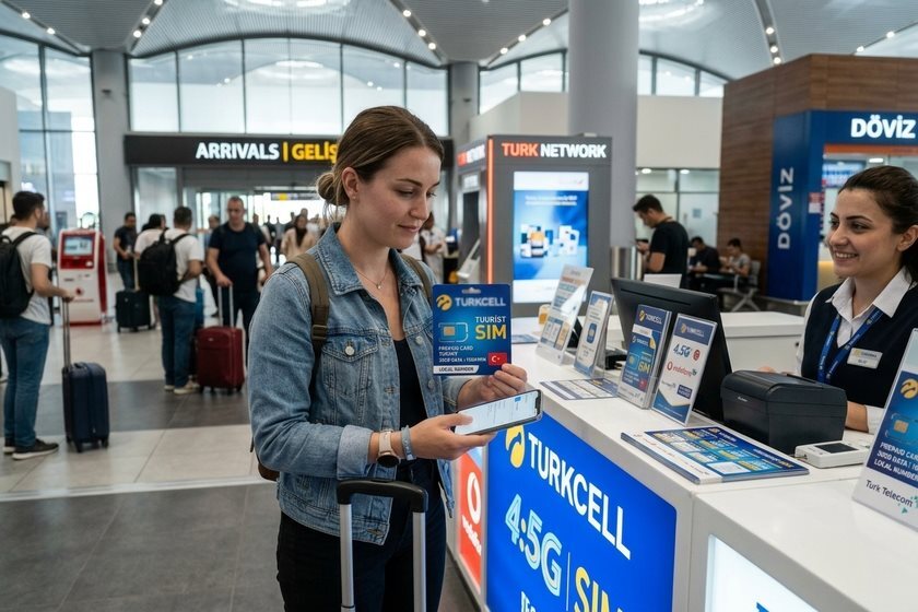 Туристична SIM-картка місцевого оператора в аеропорту Туреччини