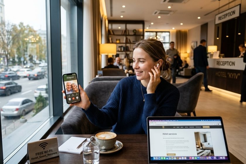 Використання безкоштовного Wi-Fi у готелі для дзвінків через месенджери